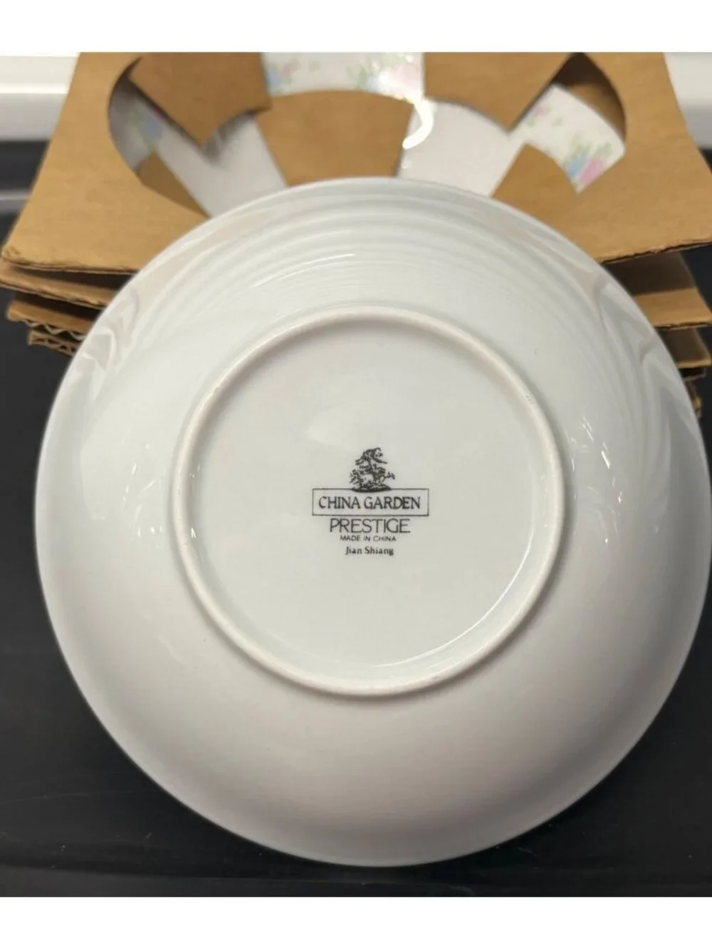 China Garden Prestige Jian Shiang Floral Pattern Porcelain Salad Bowls Set Of 4